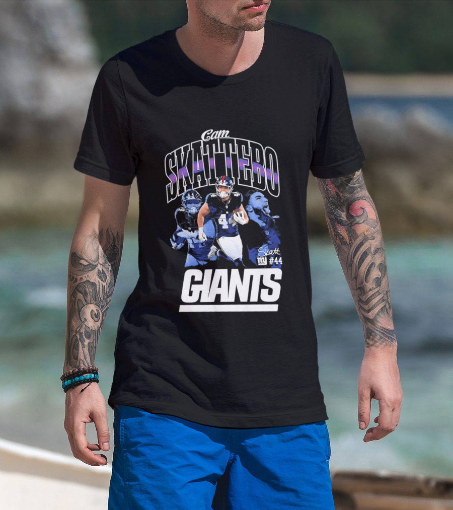 Giant Skattebo Giants Football Blue Sports Team #34 T-Shirt