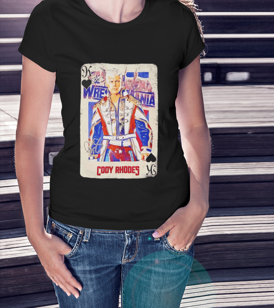 WrestleMania Cody Rhodes The American Nightmare WWE Playing Card T-Shirt