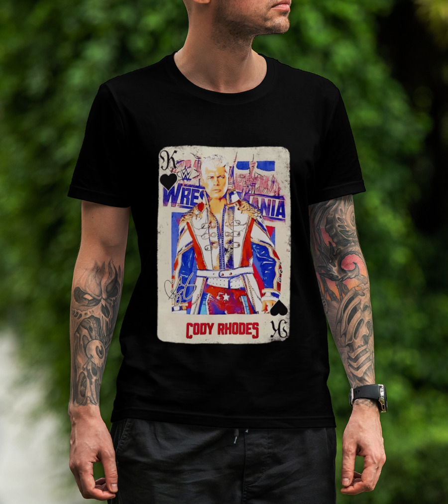 WrestleMania Cody Rhodes The American Nightmare WWE Playing Card T-Shirt