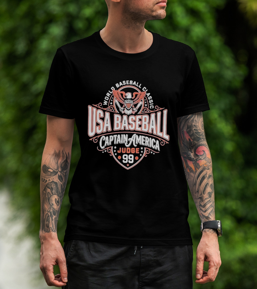 World Baseball Classic USA Baseball Captain America Judge 99 T-Shirt