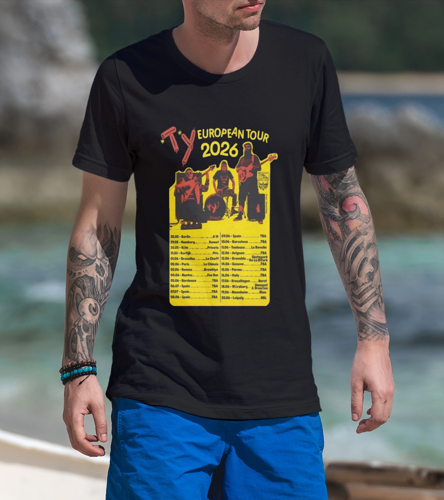 TY European Tour 2026 Band Tour Dates T-Shirt