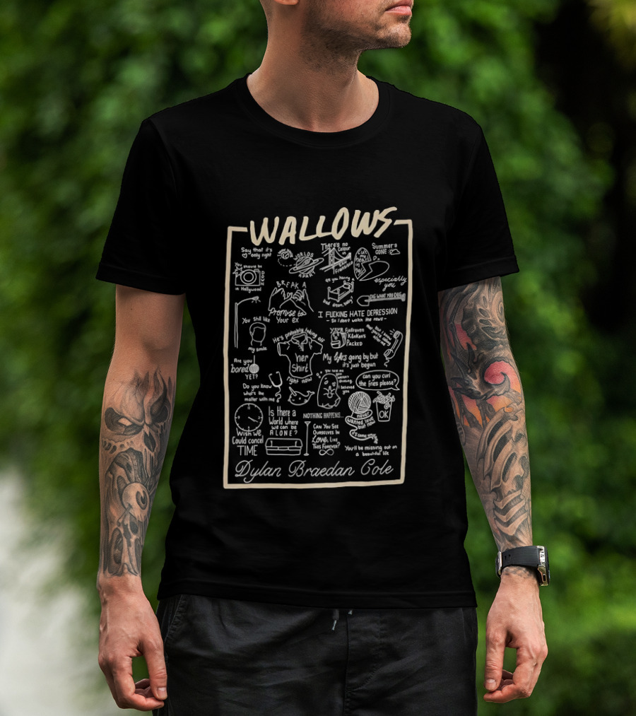Wallows Dylan Braedan Cole Lyrics Icons And Drawings T-Shirt