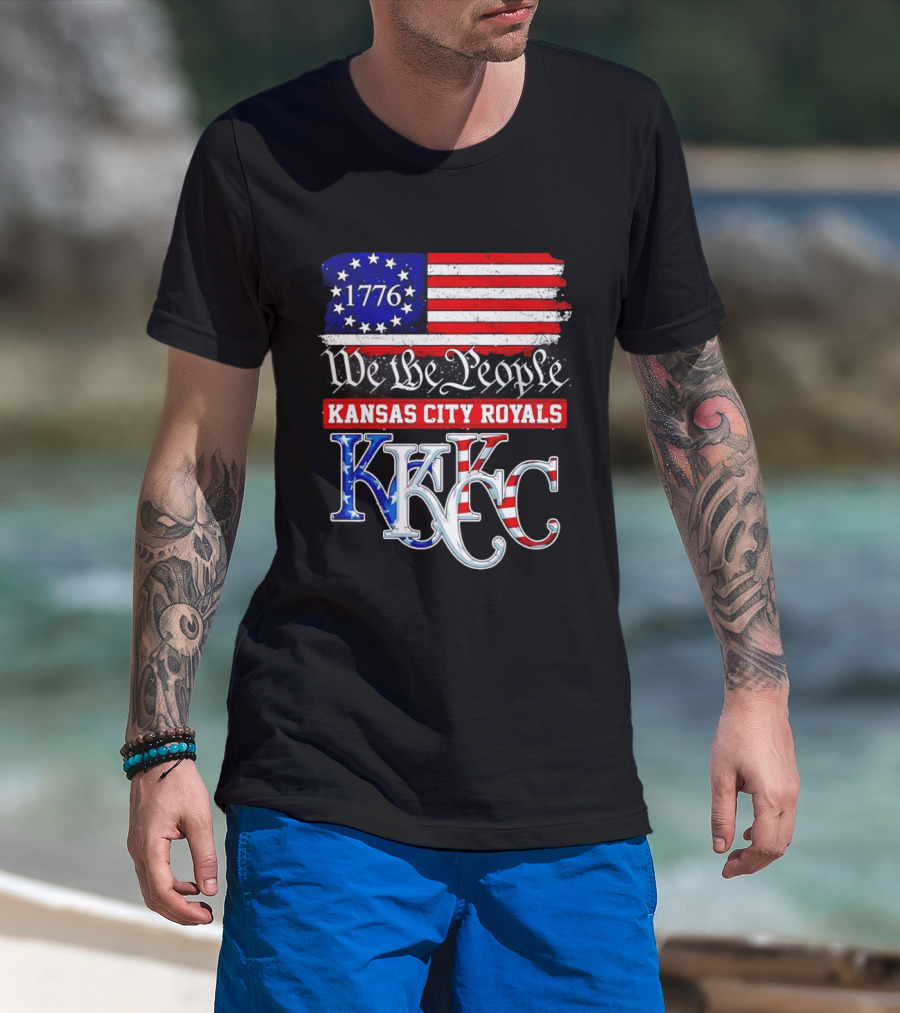1776 We The People Kansas City Royals USA Flag KC T-Shirt