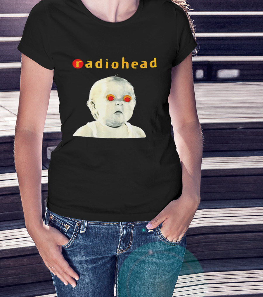 Radiohead Red Eyes Baby Face With Creepy Expression T-Shirt