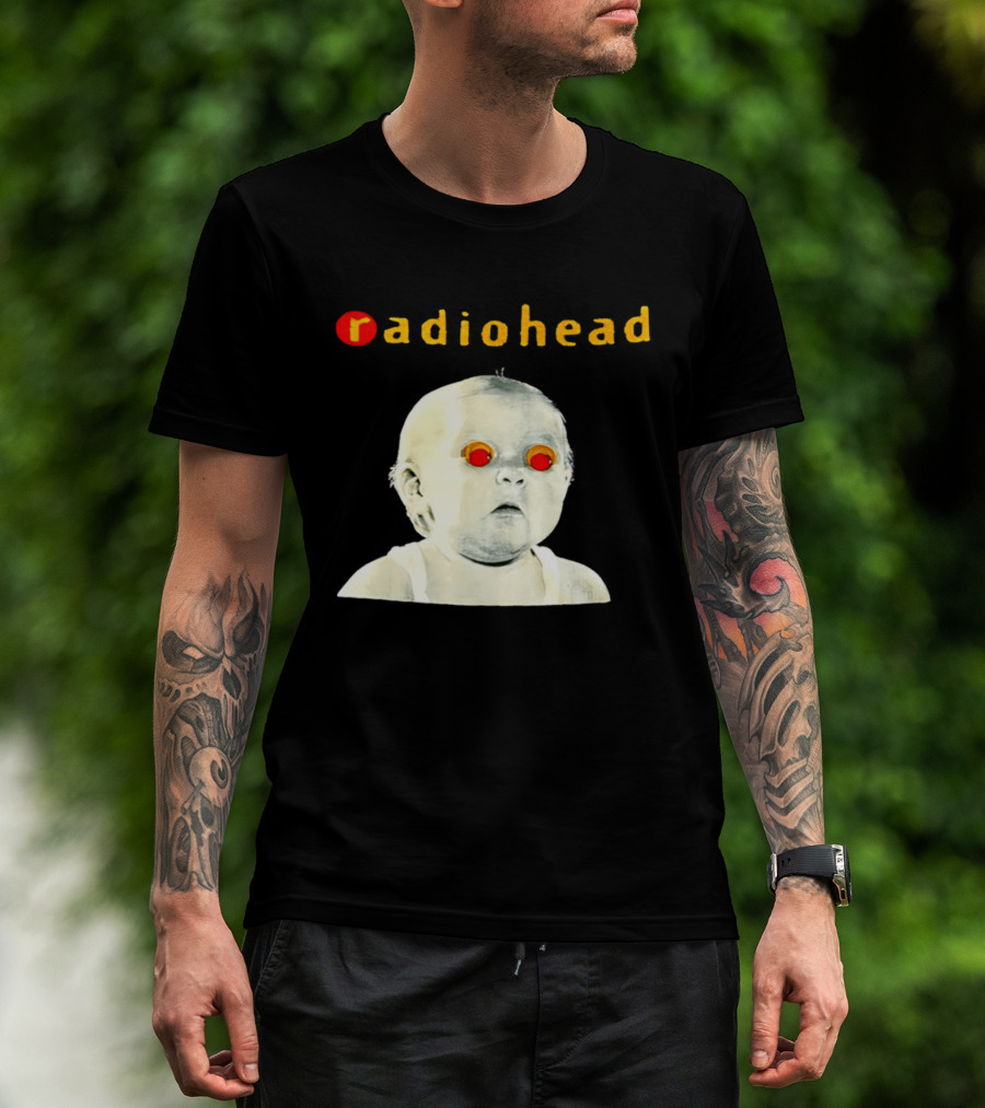 Radiohead Red Eyes Baby Face With Creepy Expression T-Shirt
