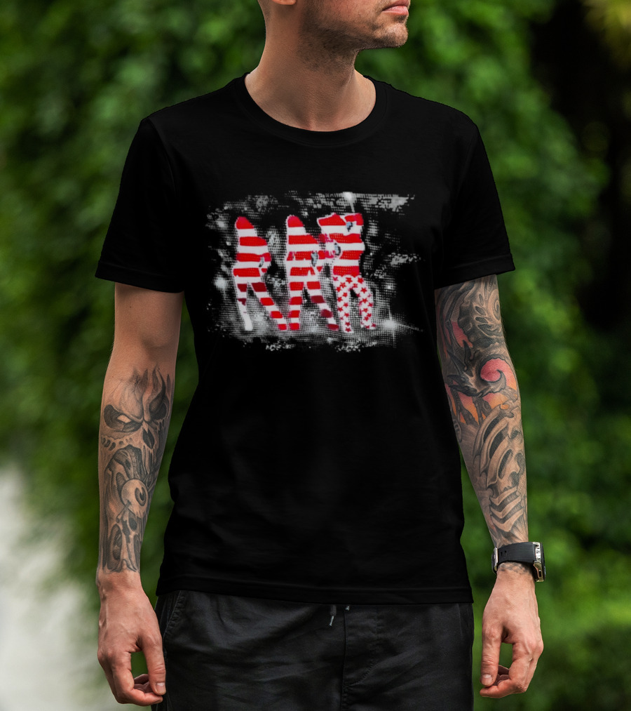 Red And White Striped Stars T-Shirt