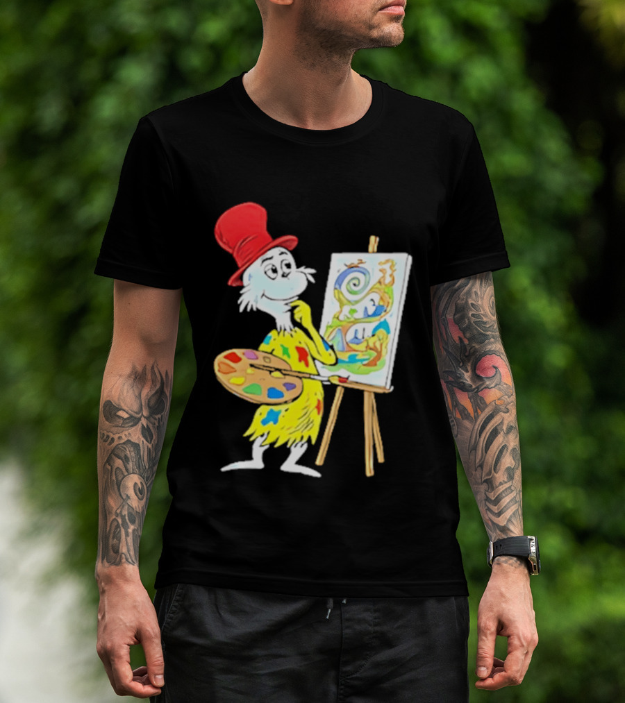Sam I Am Red Hat Palette Painting Easel Whimsical Scene T-Shirt