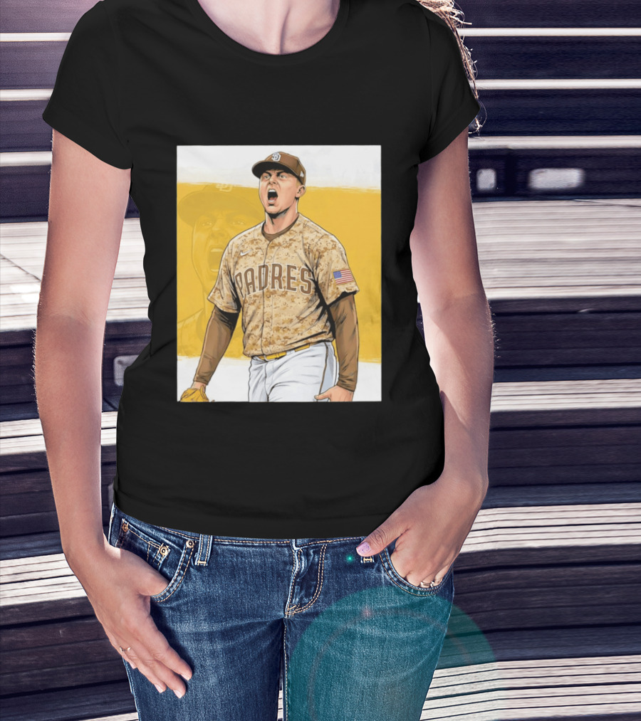 San Diego Padres Camouflage Uniform With Nike And American Flag T-Shirt