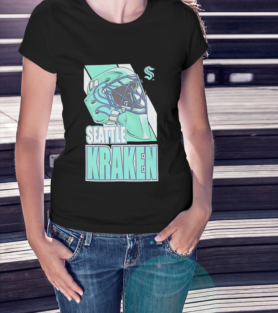 Seattle Kraken NHL Helmet Bucket Head Team T-Shirt