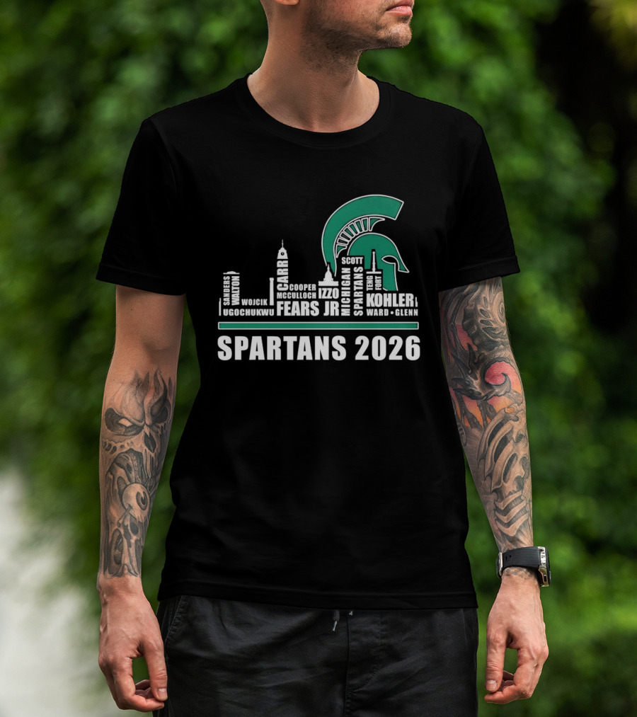 Michigan State Spartans Skyline 2026 Kohler Scott Fears Jr Walker T-Shirt