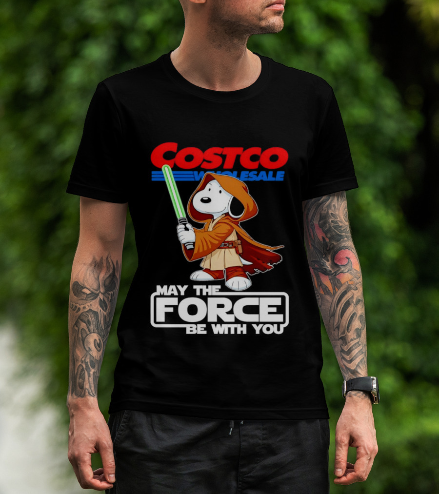 Snoopy Costco Wholesale May The Force Be With You Star Wars Jedi Lightsaber T-Shirt