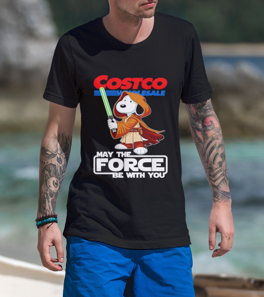 Snoopy Costco Wholesale May The Force Be With You Star Wars Jedi Lightsaber T-Shirt