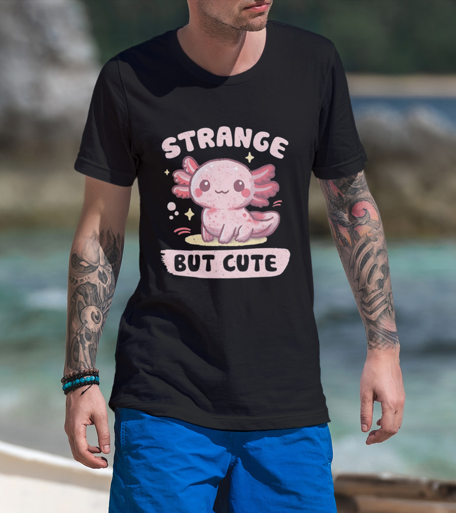 Strange But Cute Axolotl Cartoon T-Shirt