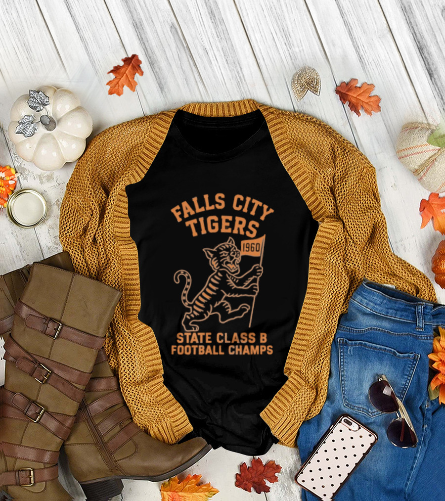 Falls City Tigers State Class B Football Champs Flag 1960 T-Shirt
