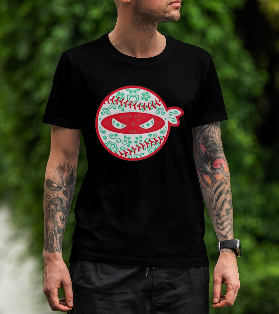 Pitching Ninja Mexico Baseball Dia De Los Muertos T-Shirt