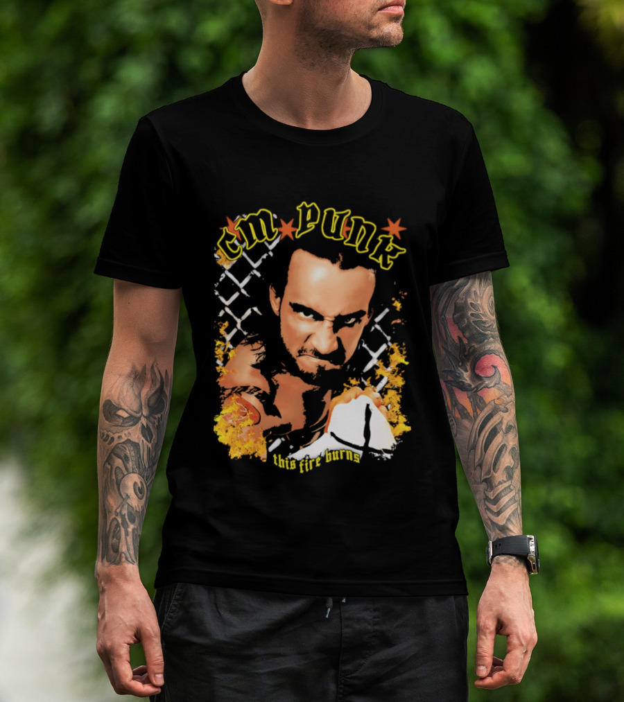 CM Punk This Fire Burns Wrestling T-Shirt