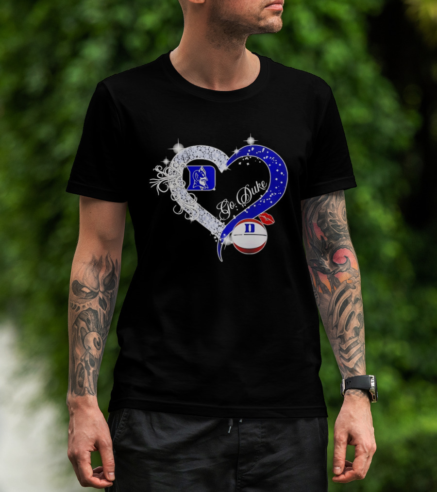 Diamond Heart Duke Blue Devils Basketball Fan Spirit T-Shirt