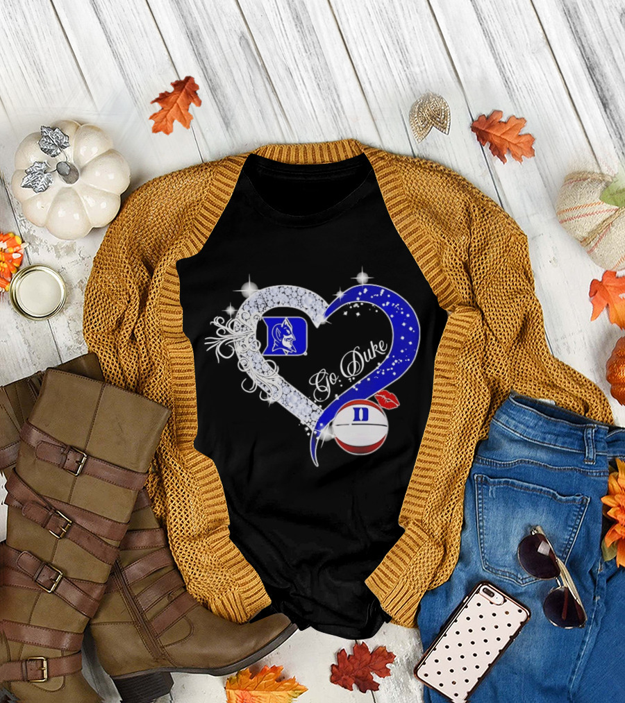 Diamond Heart Duke Blue Devils Basketball Fan Spirit T-Shirt
