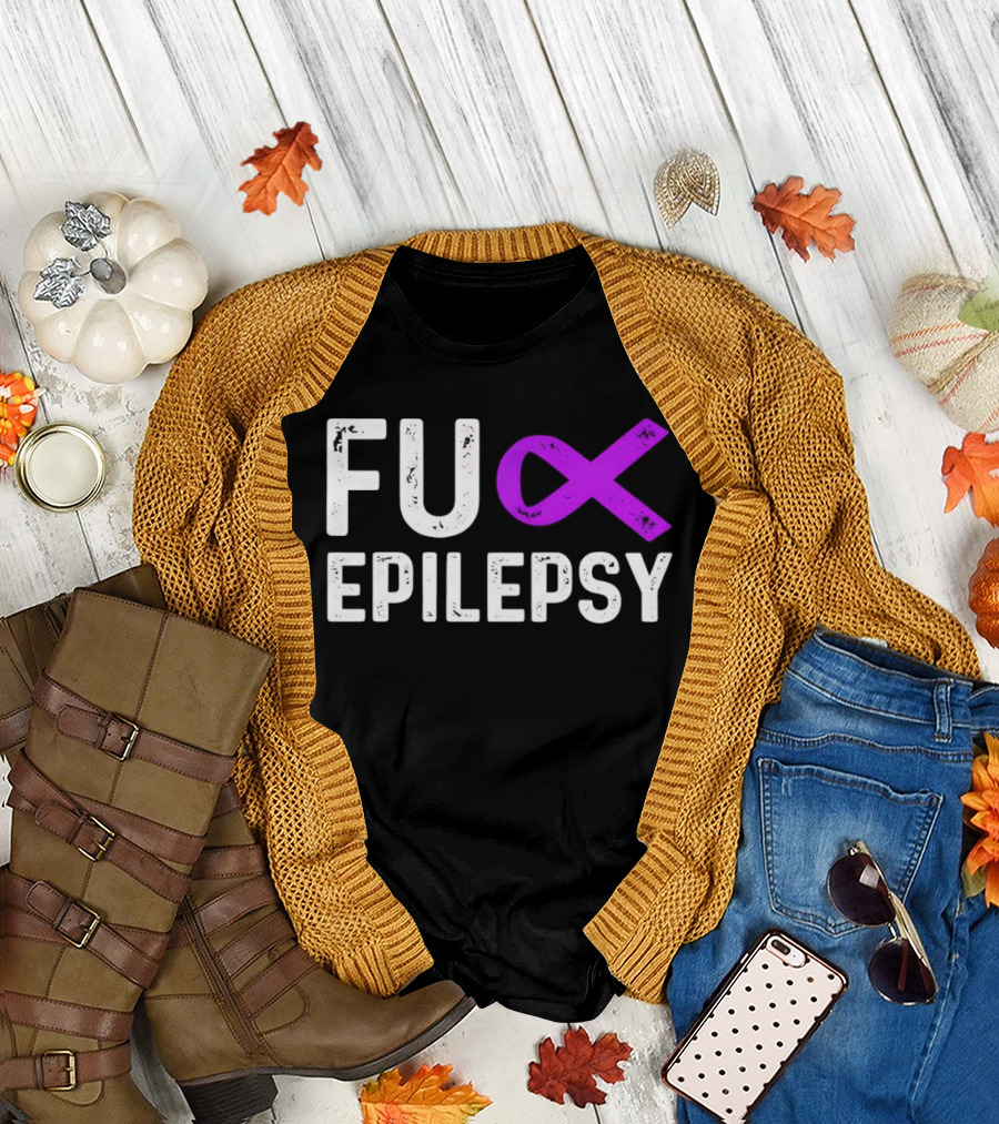 Fuck Epilepsy Purple Ribbon Awareness T-Shirt