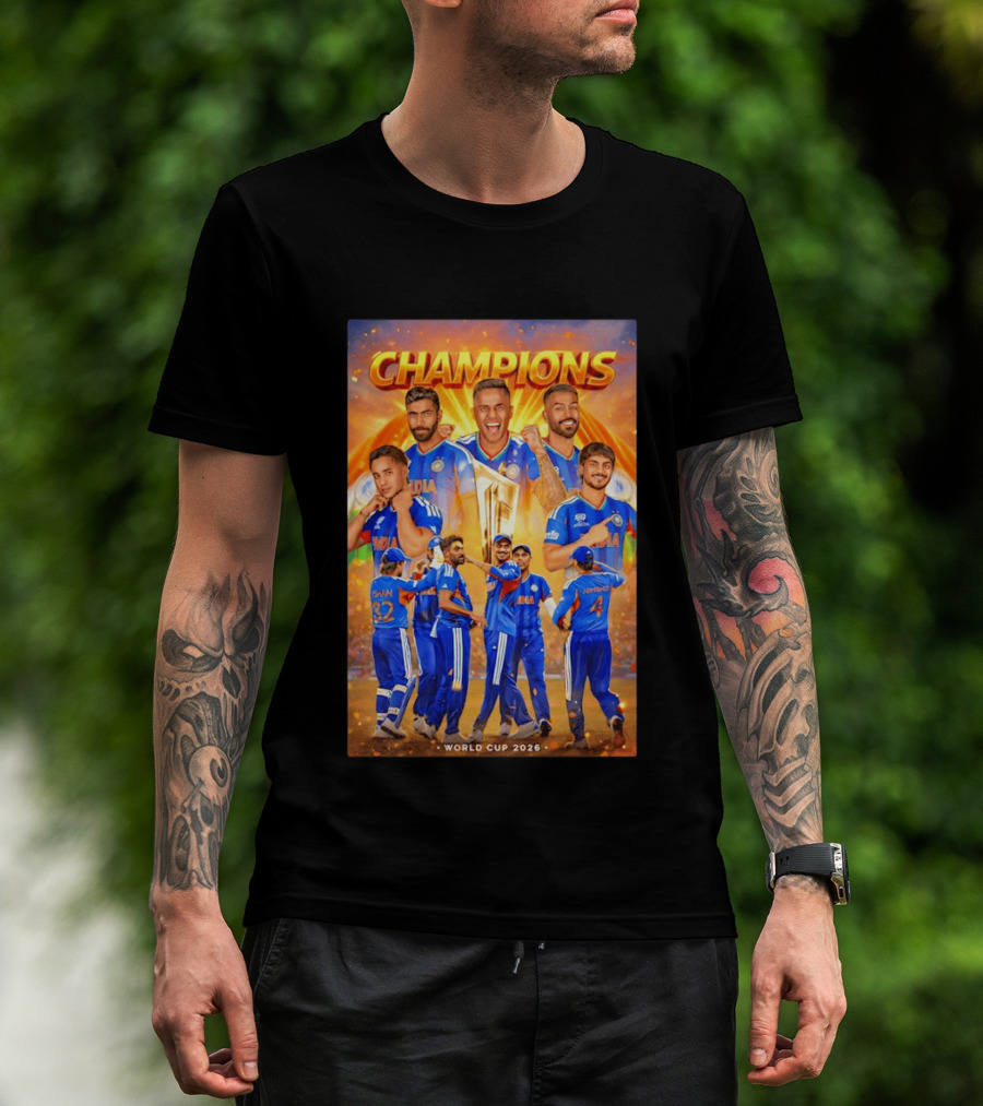 Champions India World Cup 2026 Cricket Celebration T-Shirt