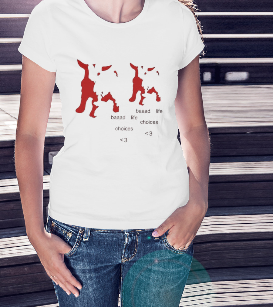 Baaad Life Choices Red Goat Minimalist Artsy Style Outfit T-Shirt