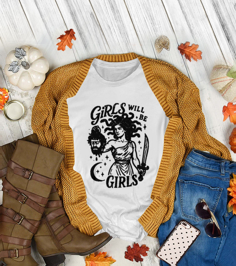 Girls Will Be Girls Medusa Holding Severed Head T-Shirt