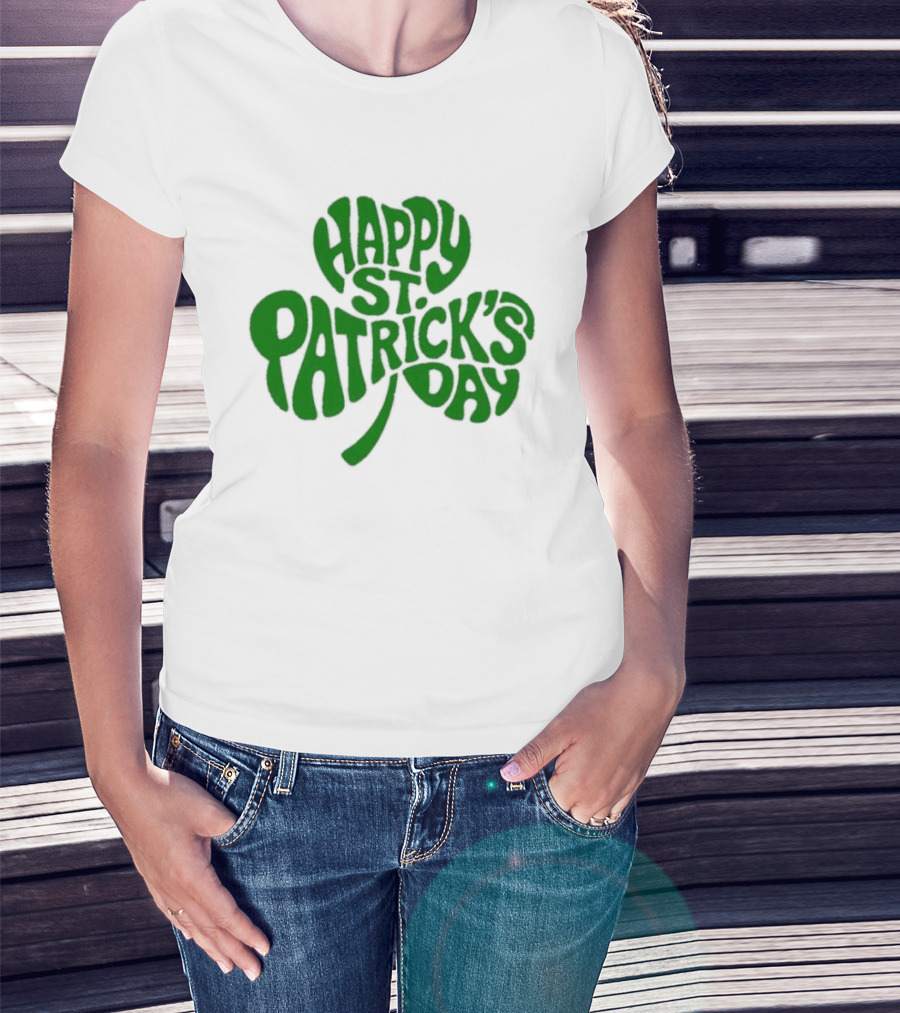 Happy St. Patrick's Day Green Clover Shamrock Celebration T-Shirt