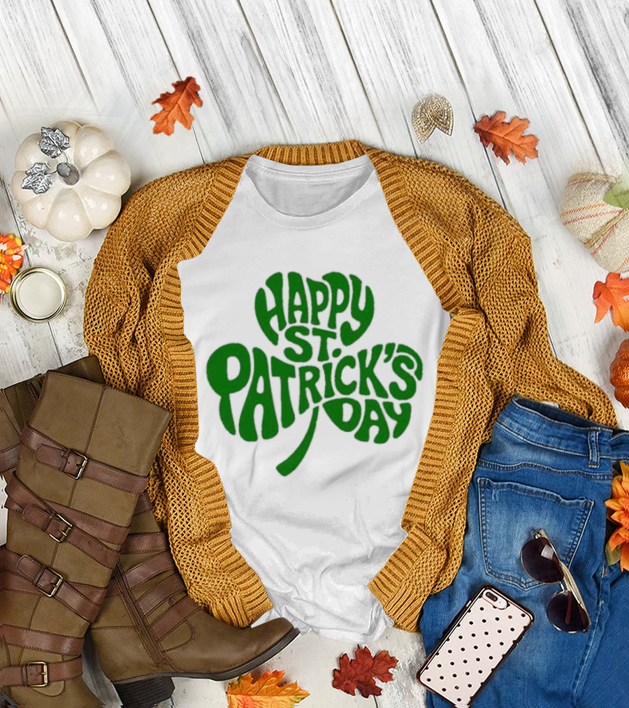 Happy St. Patrick's Day Green Clover Shamrock Celebration T-Shirt