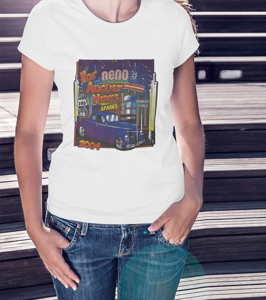 Hot August Nights Reno Sparks 2004 Classic Car Show Interstate 395 Victorian Avenue T-Shirt