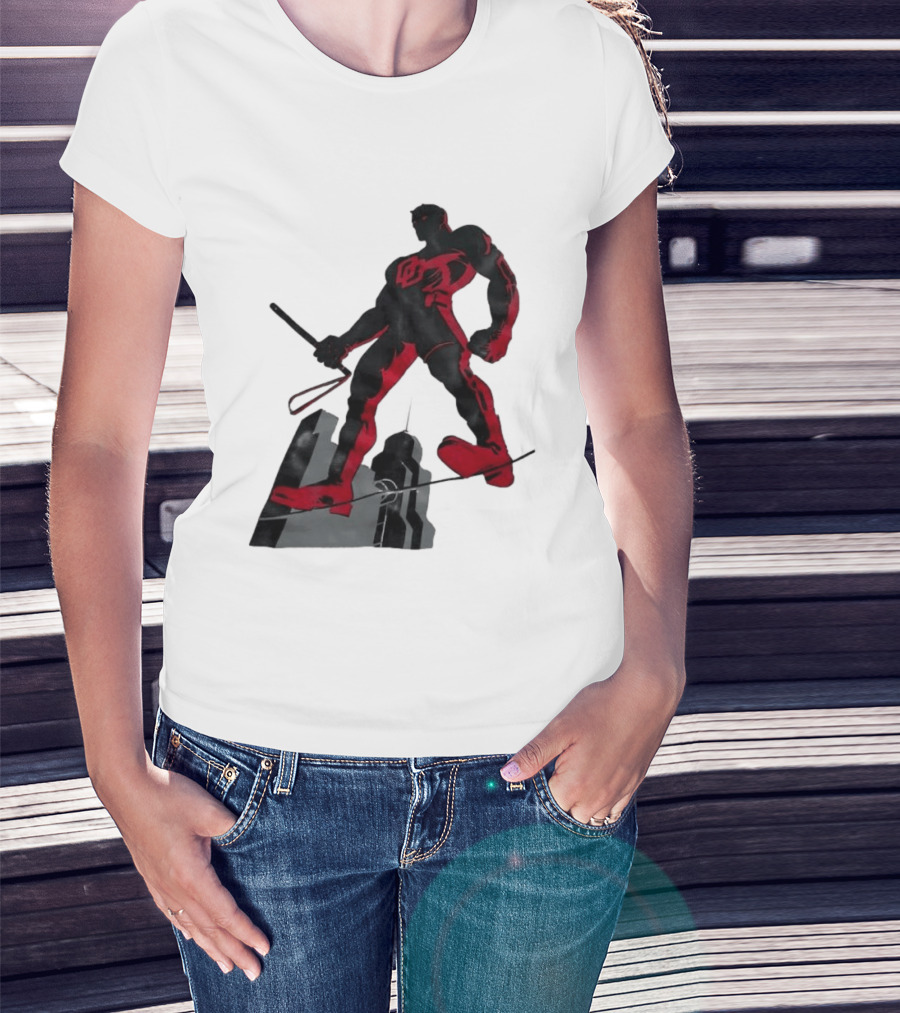 Daredevil Marvel Red Superhero Cityscape T-Shirt