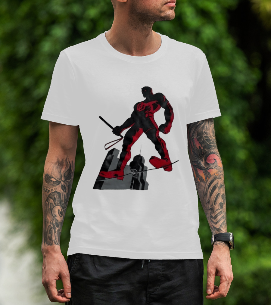 Daredevil Marvel Red Superhero Cityscape T-Shirt