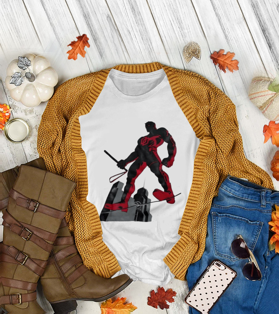 Daredevil Marvel Red Superhero Cityscape T-Shirt