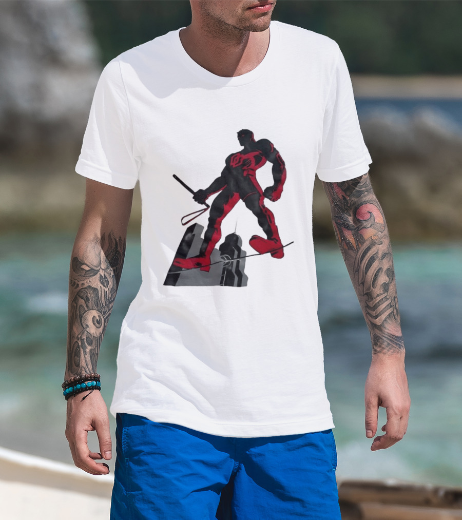 Daredevil Marvel Red Superhero Cityscape T-Shirt