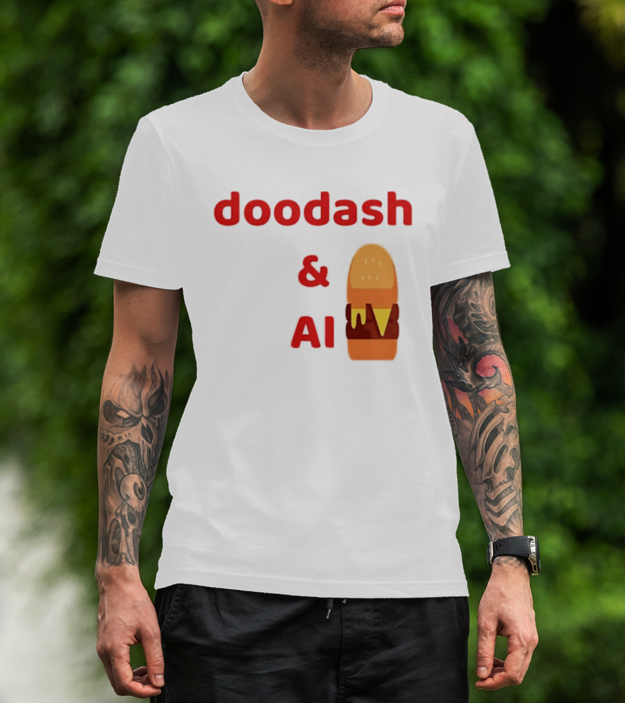 Doodash AI Burger Fast Food Delivery T-Shirt