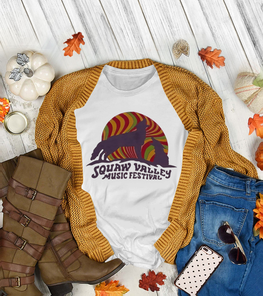 Squaw Valley Music Festival Psychedelic Wolf and Sunburst T-Shirt