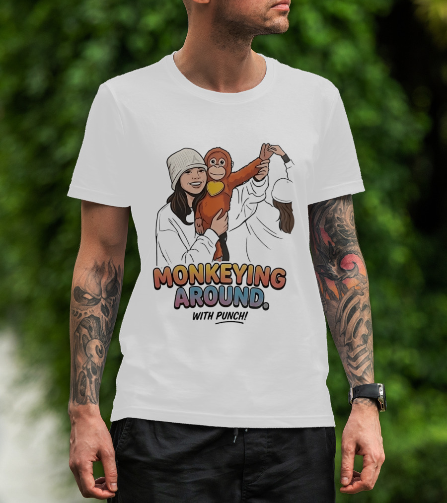 Monkeying Around With Punch Playful Fun T-Shirt