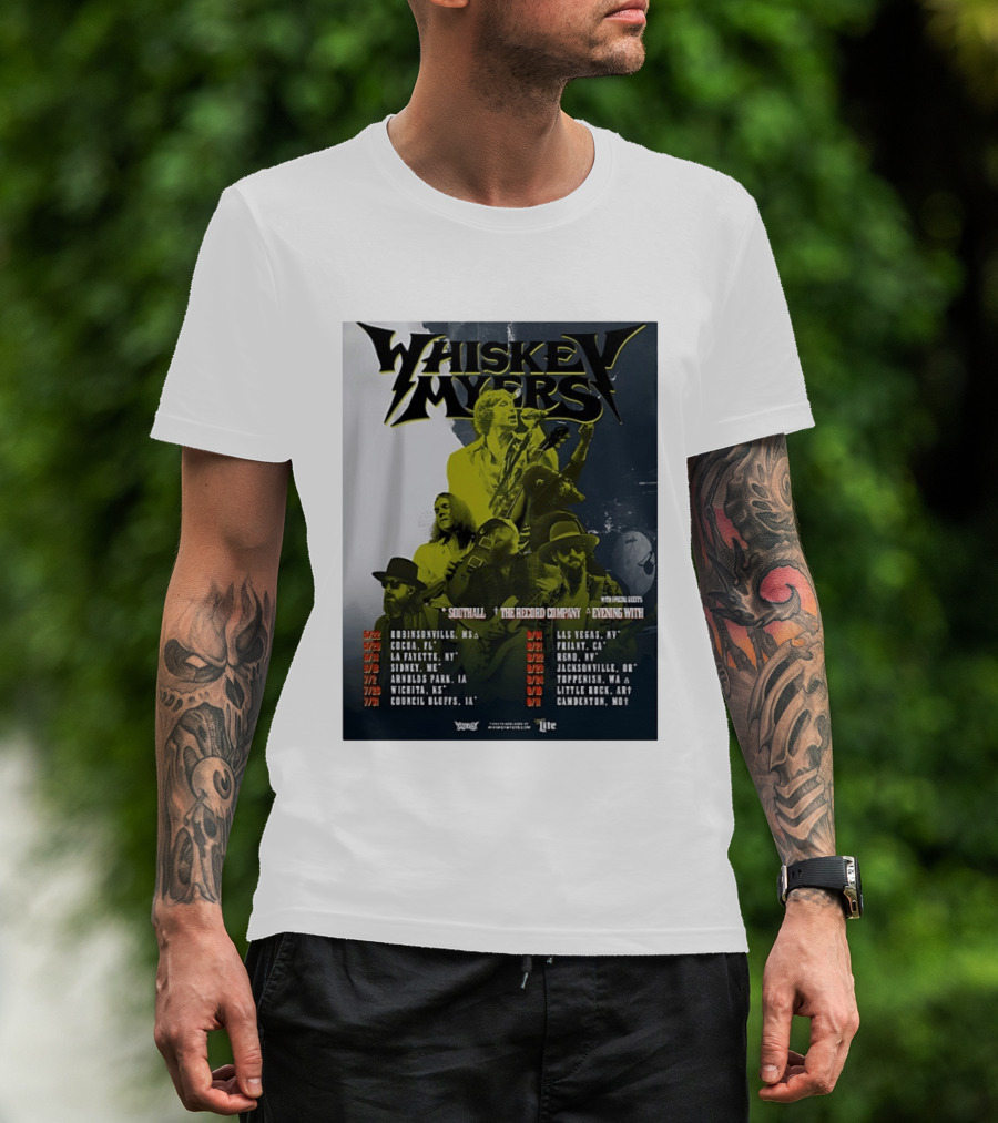 Whiskey Myers 2026 Tour North America Dates With Southall And The Record Company T-Shirt