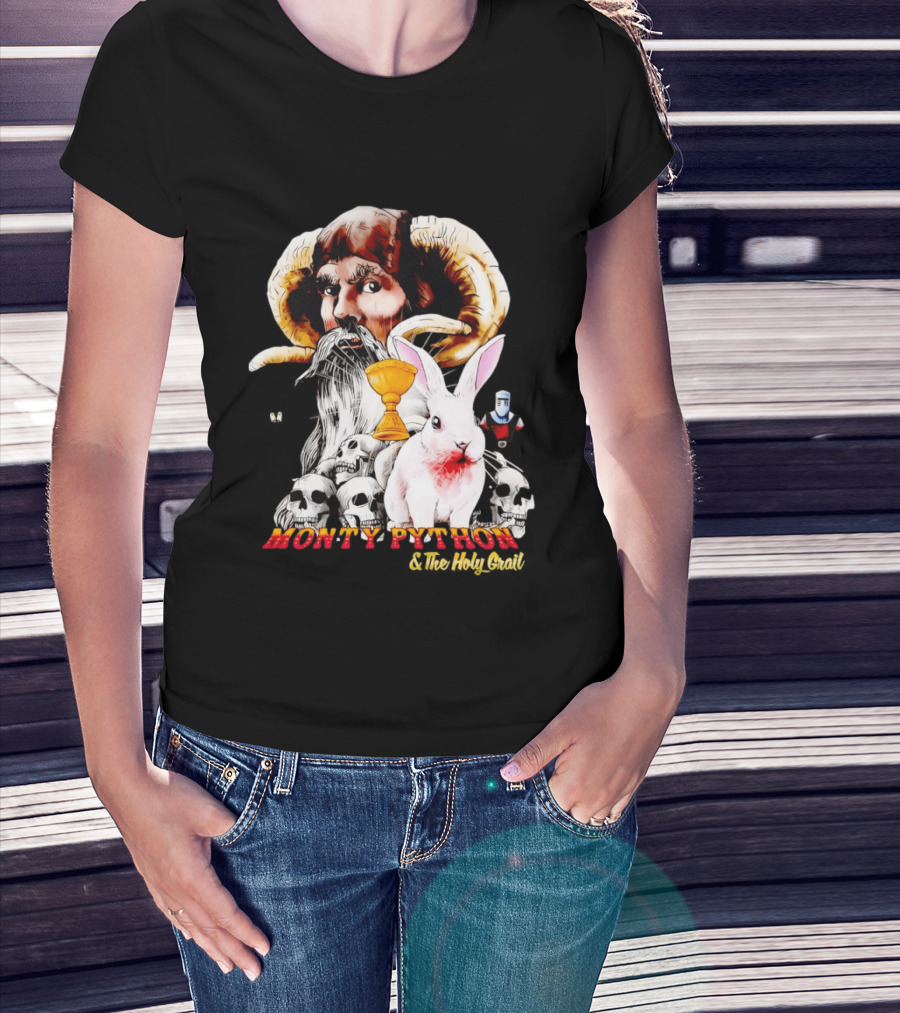 Monty Python And The Holy Grail Tim The Enchanter Killer Rabbit Grail Skulls T-Shirt