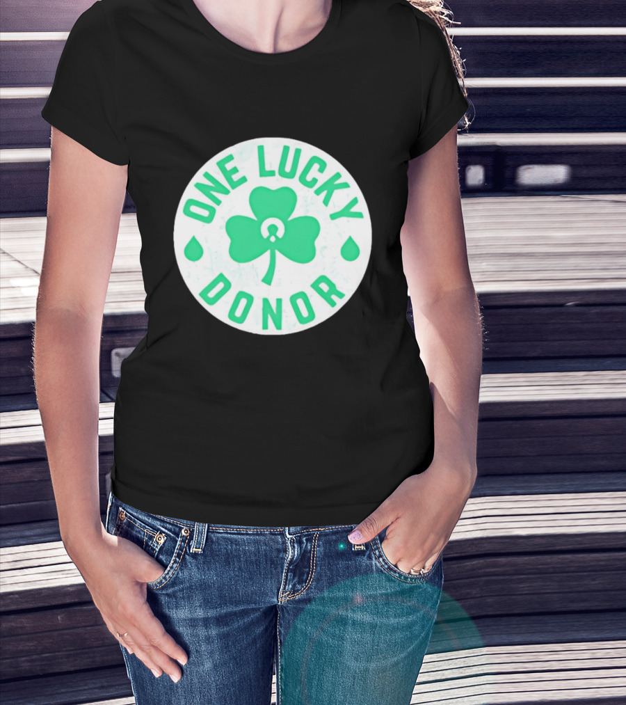 One Lucky Donor Clover Leaf Saint Patrick's Day T-Shirt
