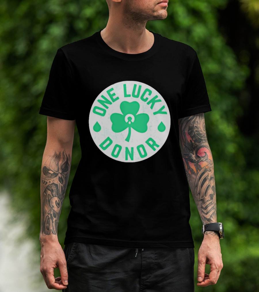 One Lucky Donor Clover Leaf Saint Patrick's Day T-Shirt