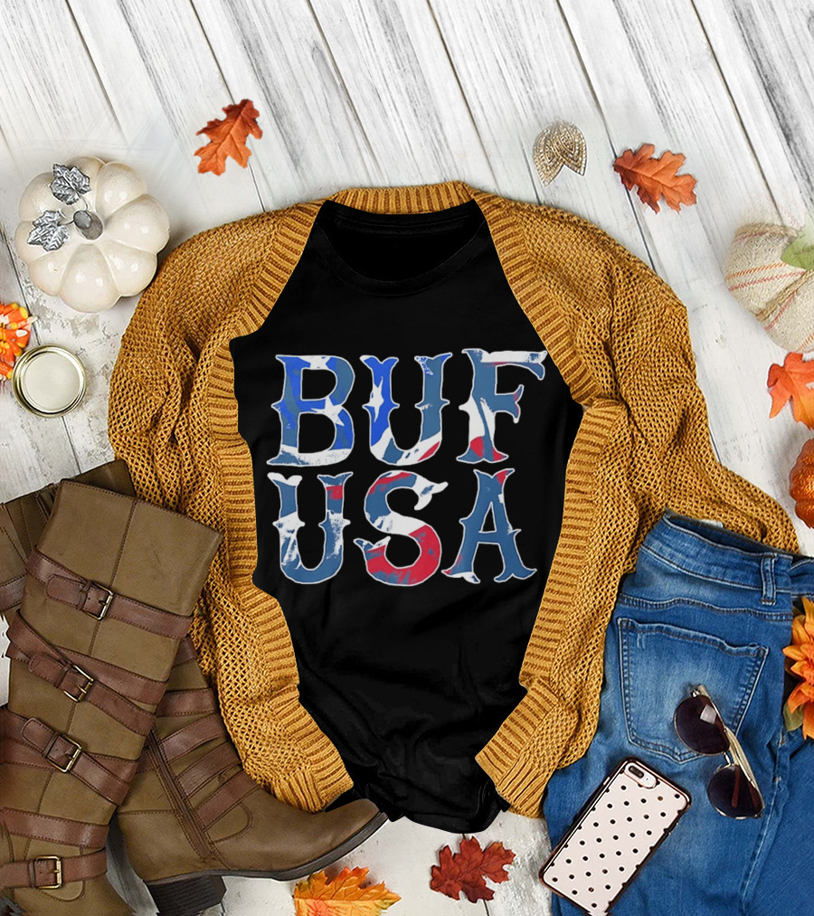 BUF USA American Flag Colors Buffalo Bills T-Shirt