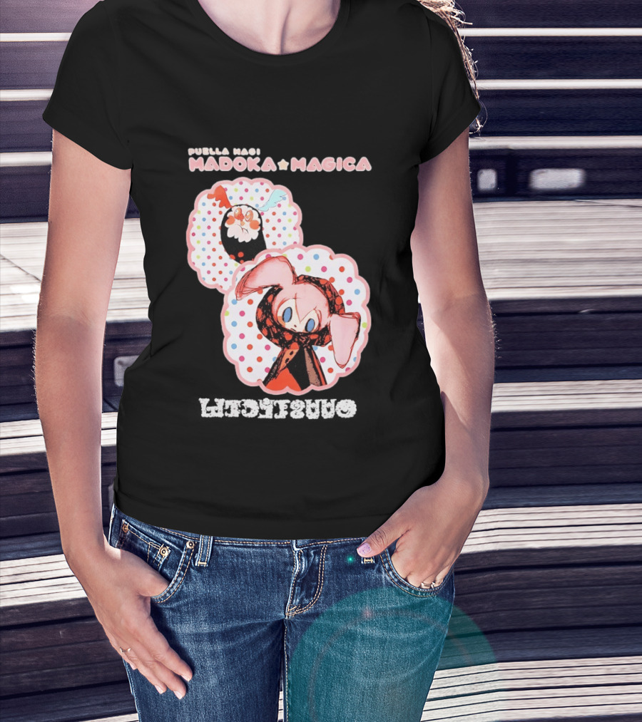 Puella Magi Madoka Magica Cute Kawaii Kyubey Quilt T-Shirt