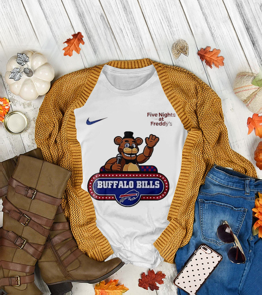 Buffalo Bills Five Nights at Freddy's Freddy Fazbear Collaboration T-Shirt