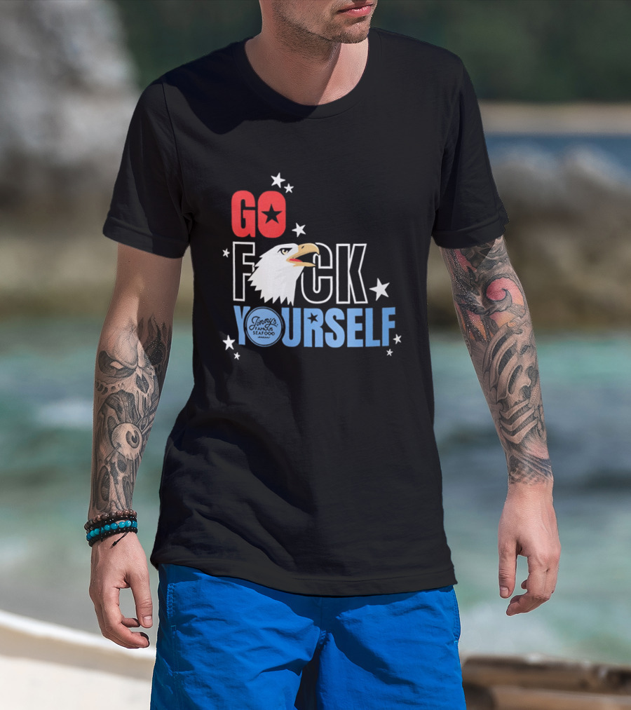 Go Fck Yourself Eagle Star Patriotic Humor T-Shirt