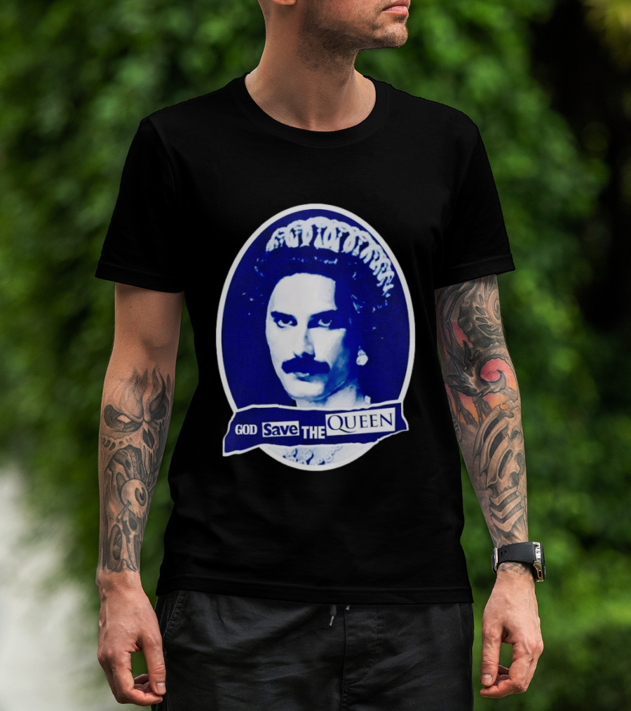 God Save The Queen Freddy Mercury Regal Punk Icon Sticker T-Shirt