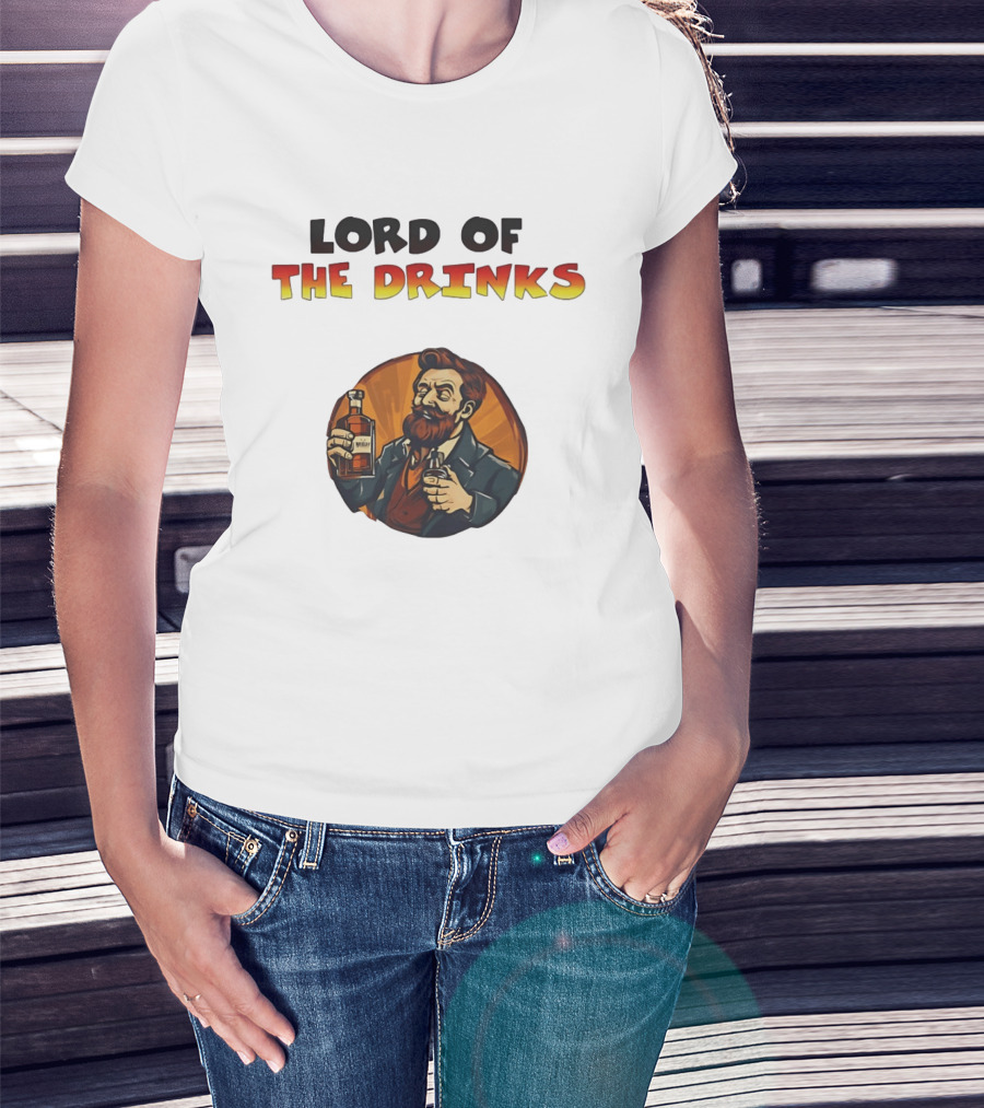 Lord Of The Drinks Whiskey Bearded Man T-Shirt