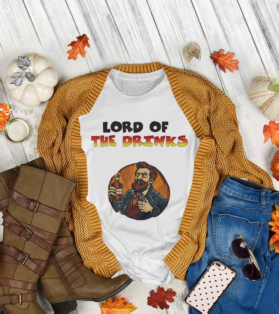 Lord Of The Drinks Whiskey Bearded Man T-Shirt