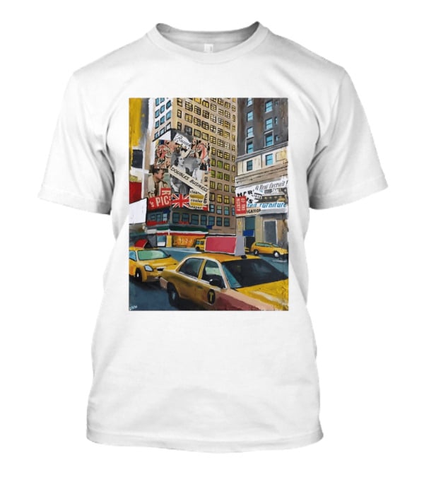 New York City Times Square Taxi Doubles Business British Flag T-Shirt