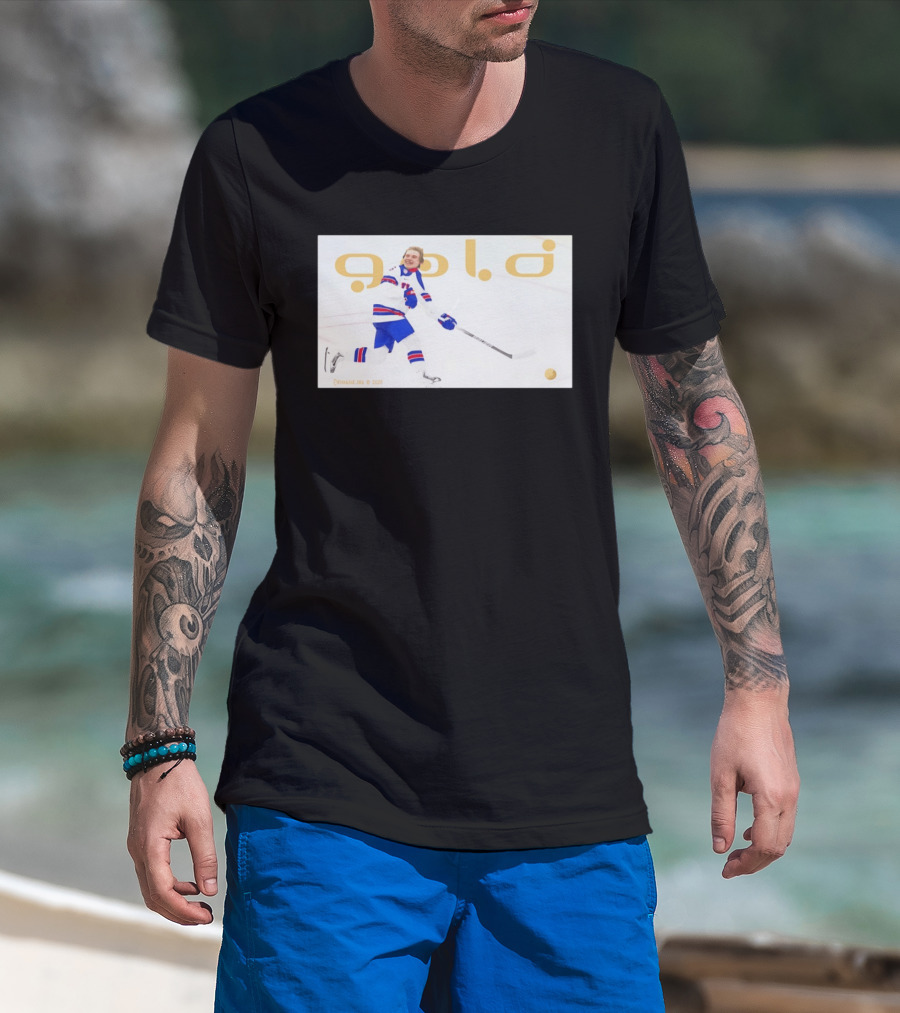 USA Hockey Jack Hughes Gold Medal 2026 Team Celebration T-Shirt