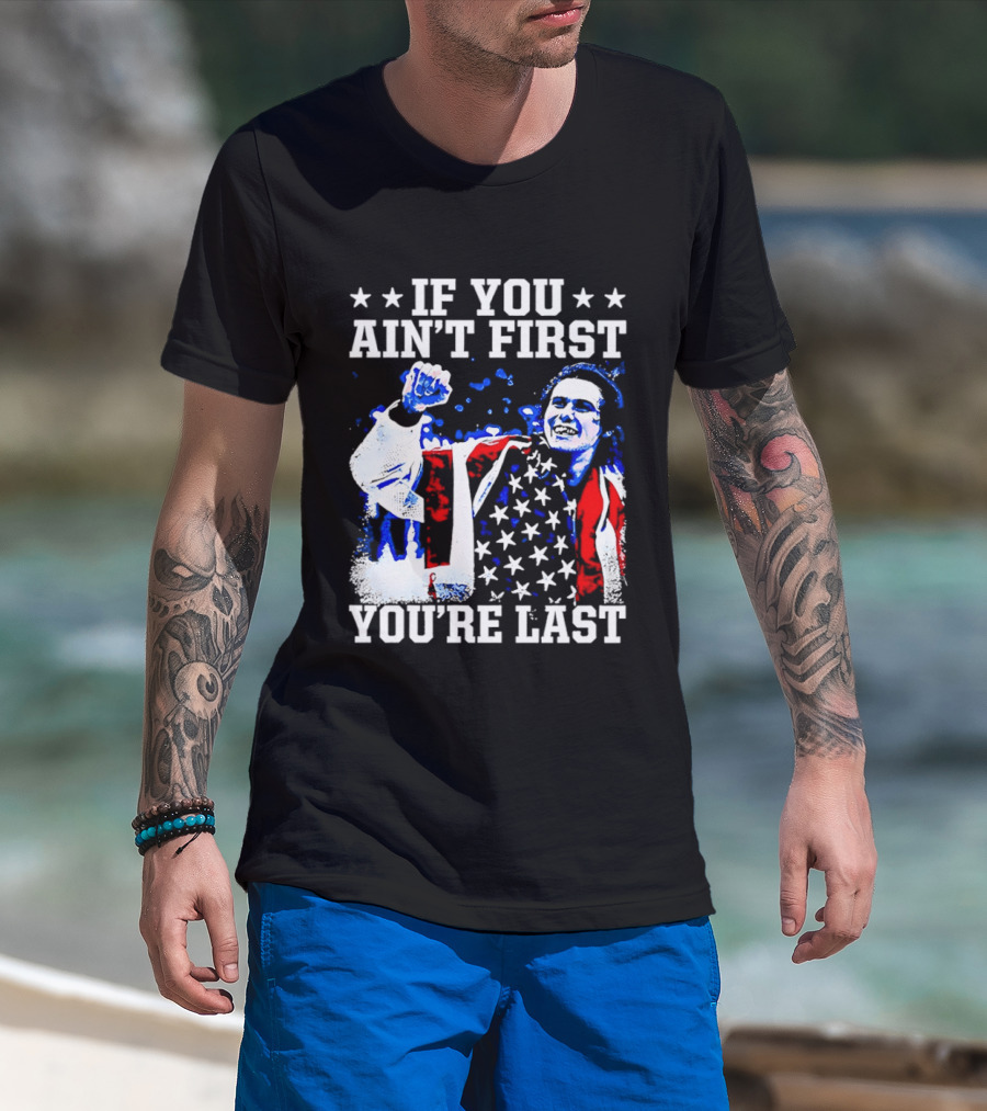 Jack Hughes If You Ain't First You're Last 2026 Winter Olympics USA Flag Victory T-Shirt